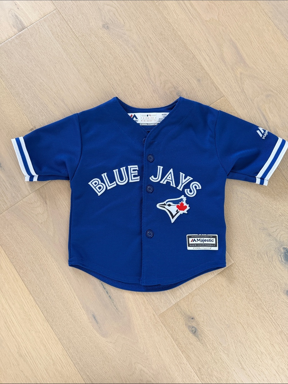 Majestic Kids Royal Blue Blue Jays Button Jersey